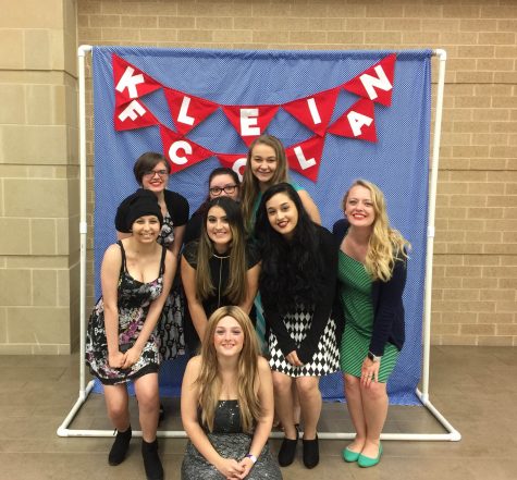 Morgan Calhoun and her previous students from Fashion Design at Klein High School.